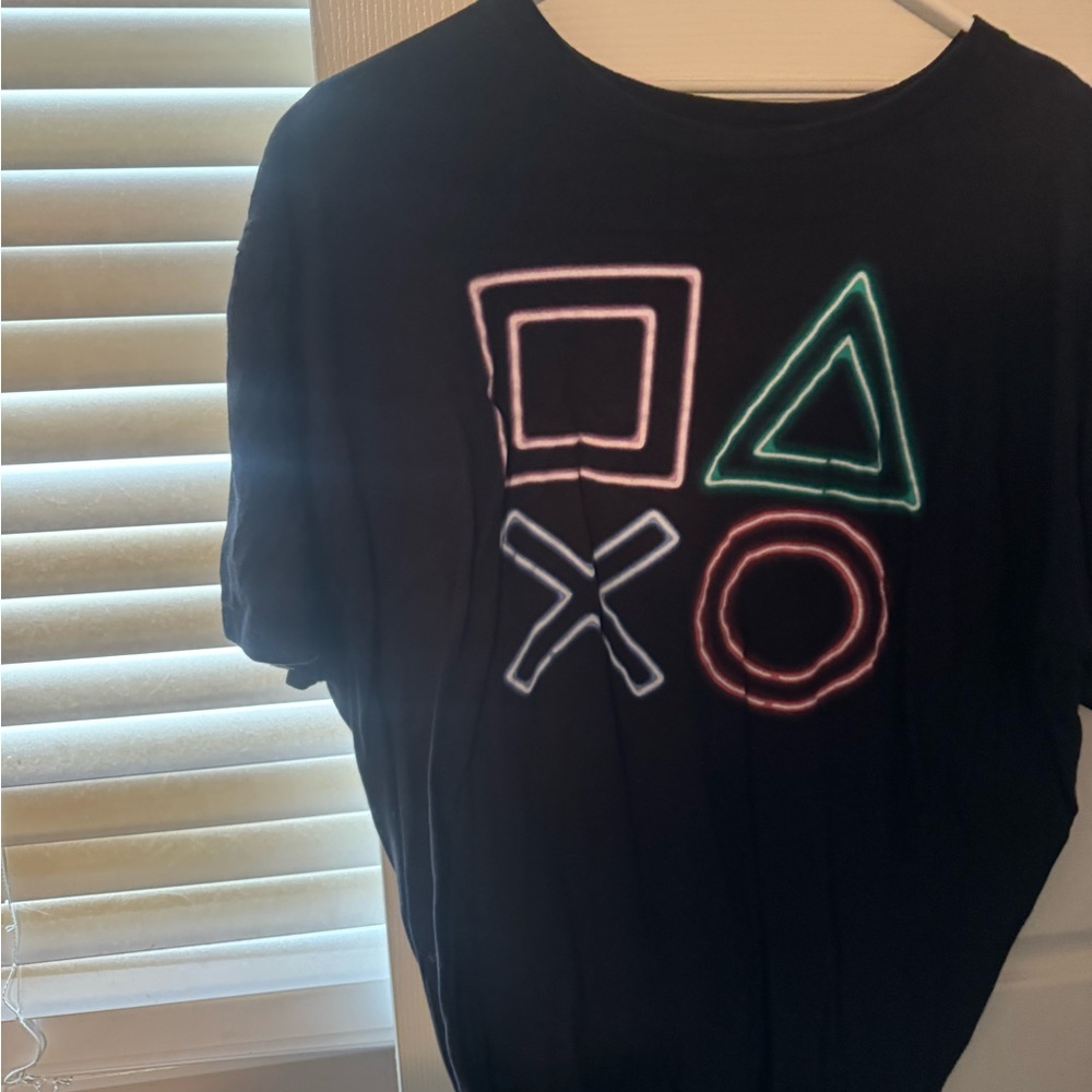 Ripple Junction Black PlayStation Tee with Neon Highlights